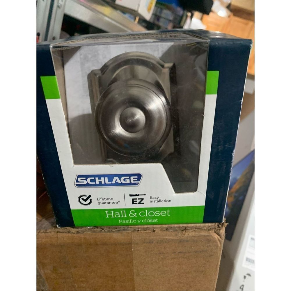 Schlage Georgian Hall/Closet Door Knobs Satin Nickel -